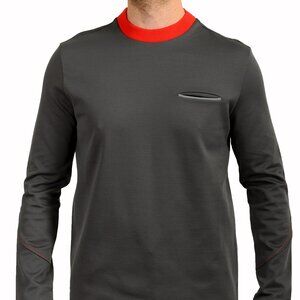 Scuderia Ferrari Men's "Cotton" Striped Crewneck Sweater Sweatshirt